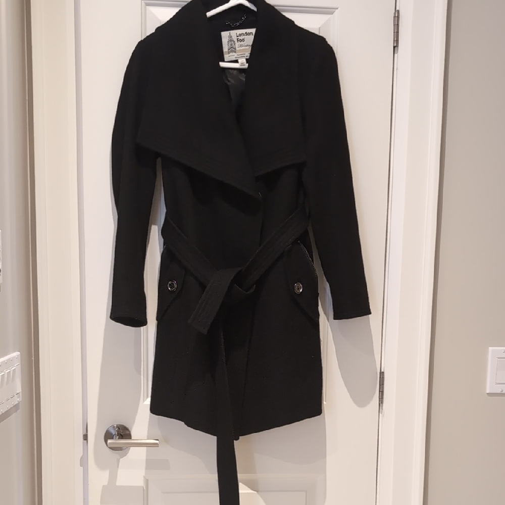 London Fog Black Wool Coat for Women